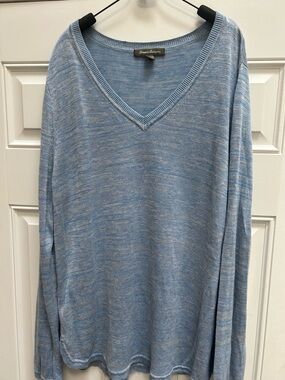 Eddie Bauer Light Blue V-Neck Sweater